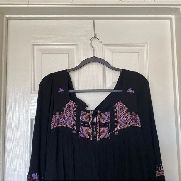 FREE PEOPLE Rhiannon Embroidered Babydoll Tunic Boho Dress Size Extra Small - Picture 4 of 7